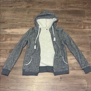 Roxy Gray Zip Up Hoodie